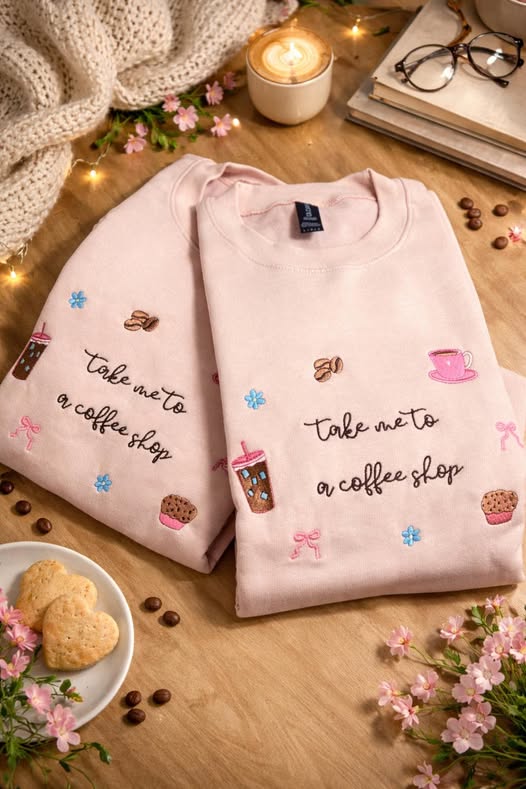 Take Me To A Coffee Shop Crewneck Sweatshirt