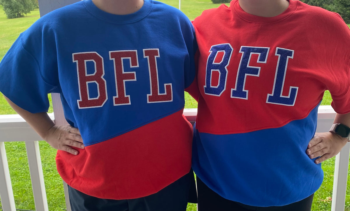 Buffalo Glitter Colorblock Gildan Crewneck
