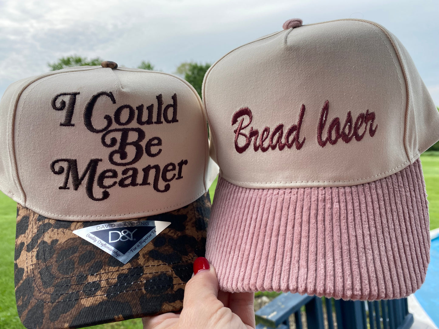 “Bread loser” embroidered corduroy baseball cap