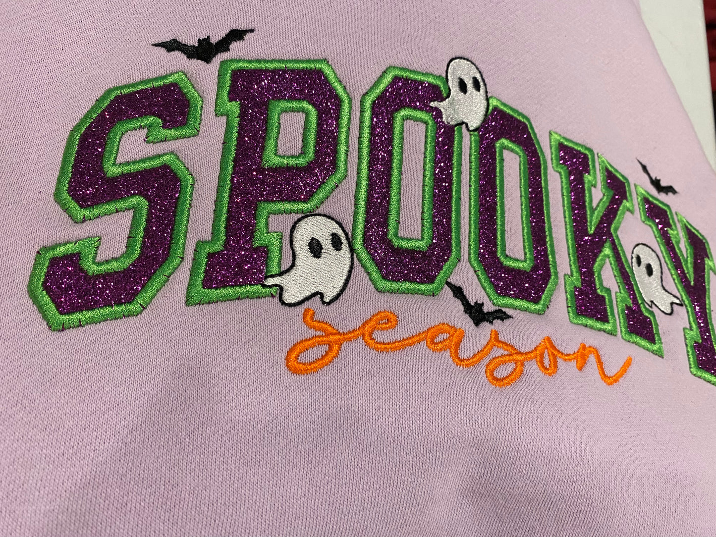 SPOOKY Embroidered Sweatshirt w/glitter HTV