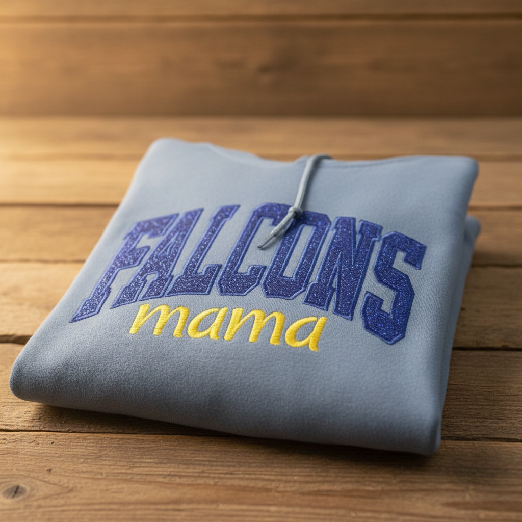 Falcons Mama Hoodie - Rustic Background